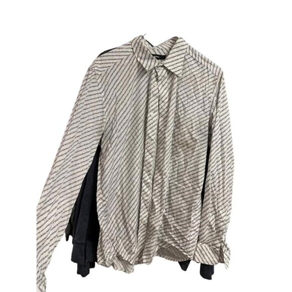 Diesel Penn Copy Graphic Sport Long Sleeve Linen Blend Button Up Shirt sz Large - Picture 1 of 5